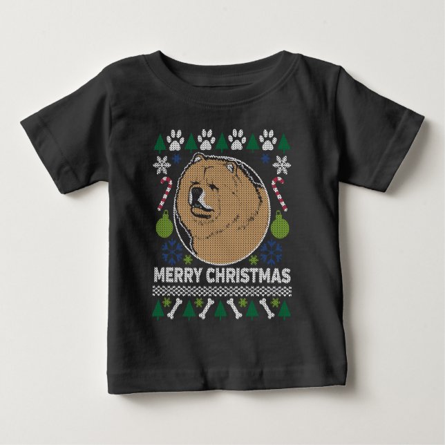 Chow Chow Dog Breed Ugly Christmas Sweater (Front)