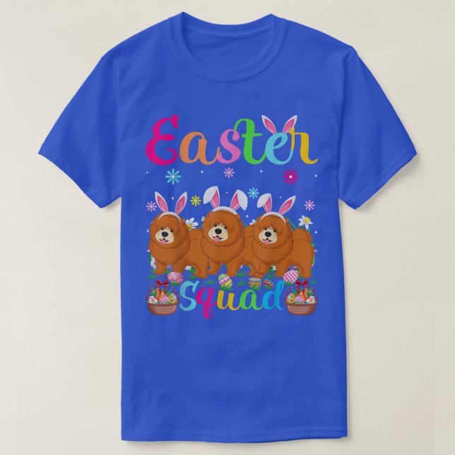 Chow Chow Dog Bunny Ear Easter Squad Chow Chow Hap T-Shirt (Design Front)