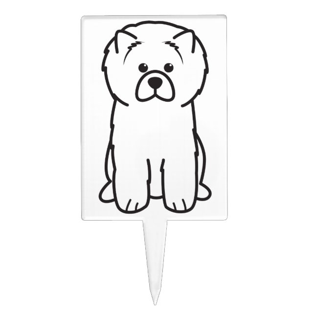 Chow Chow Dog Cartoon Cake Topper (Front)