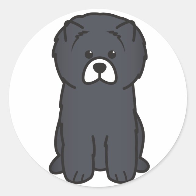 Chow Chow Dog Cartoon Classic Round Sticker (Front)
