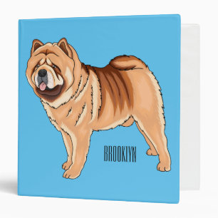 Chow Chow dog cartoon illustration  3 Ring Binder