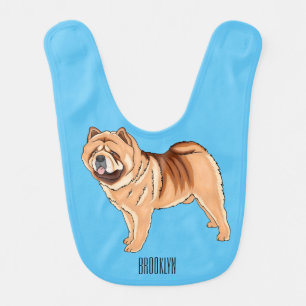 Chow Chow dog cartoon illustration Baby Bib