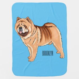 Chow Chow dog cartoon illustration Baby Blanket
