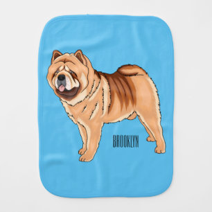 Chow Chow dog cartoon illustration Baby Burp Cloth