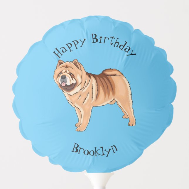 Chow Chow dog cartoon illustration Balloon (Front)