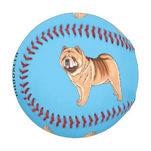 Chow Chow dog cartoon illustration Baseball