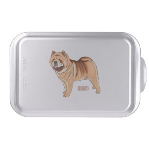 Chow Chow dog cartoon illustration Cake Pan