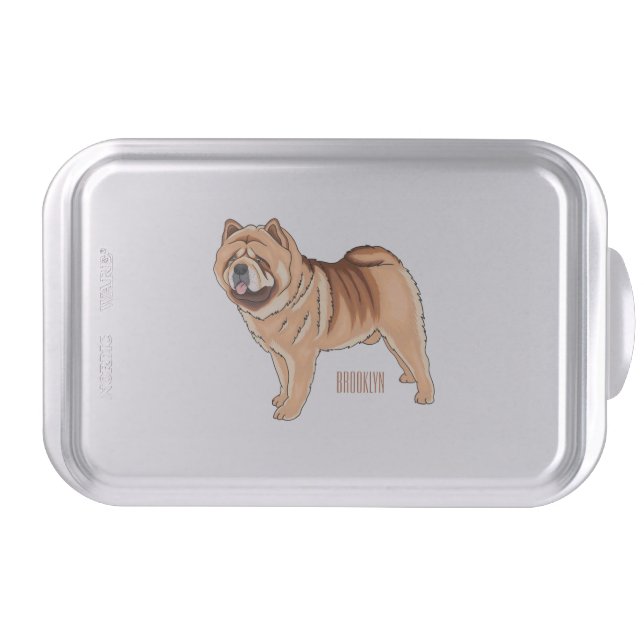 Chow Chow dog cartoon illustration  Cake Pan (Front)