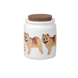Chow Chow dog cartoon illustration Candy Jar
