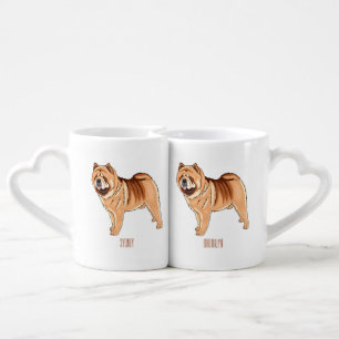 Chow Chow dog cartoon illustration  Coffee Mug Set