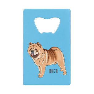 Chow Chow dog cartoon illustration Credit Card Bottle Opener