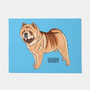 Chow Chow dog cartoon illustration Doormat