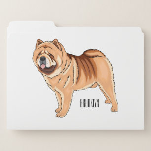 Chow Chow dog cartoon illustration File Folder