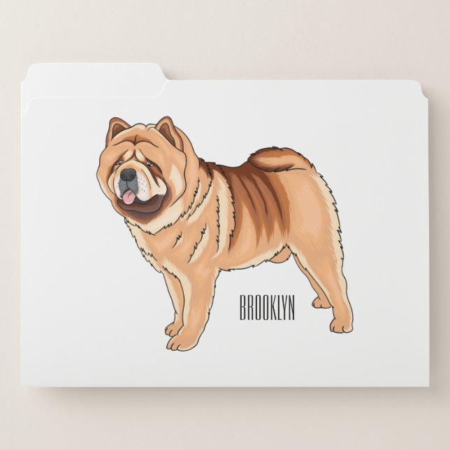 Chow Chow dog cartoon illustration File Folder (Front Left)