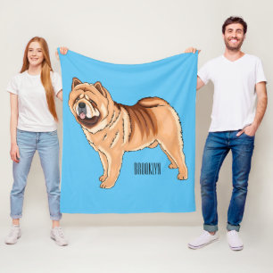 Chow Chow dog cartoon illustration Fleece Blanket