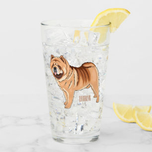 Chow Chow dog cartoon illustration Glass