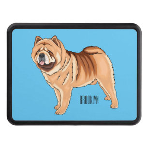 Chow Chow dog cartoon illustration Hitch Cover