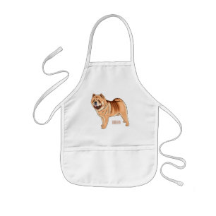 Chow Chow dog cartoon illustration Kids' Apron