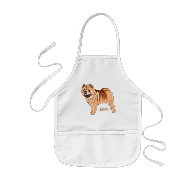 Chow Chow dog cartoon illustration Kids' Apron (Front)