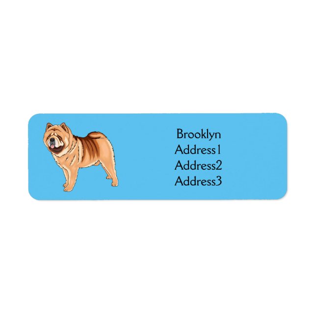 Chow Chow dog cartoon illustration Label (Front)