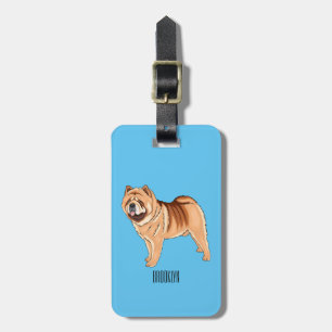 Chow Chow dog cartoon illustration Luggage Tag