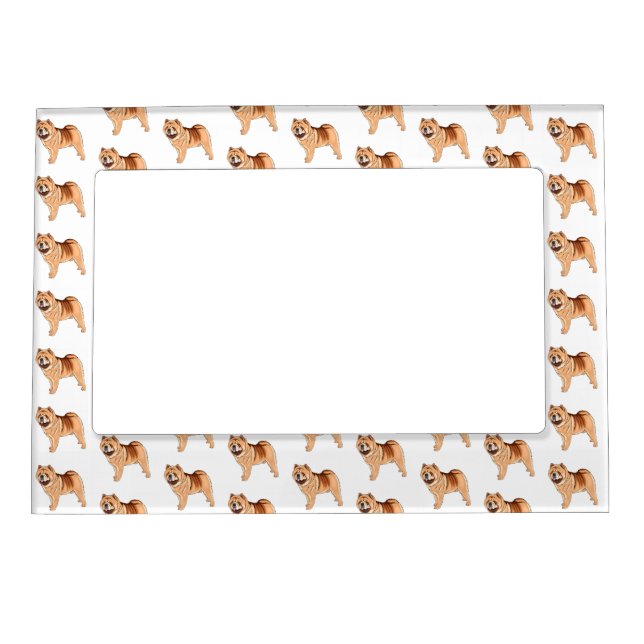 Chow Chow dog cartoon illustration  Magnetic Frame (Front)
