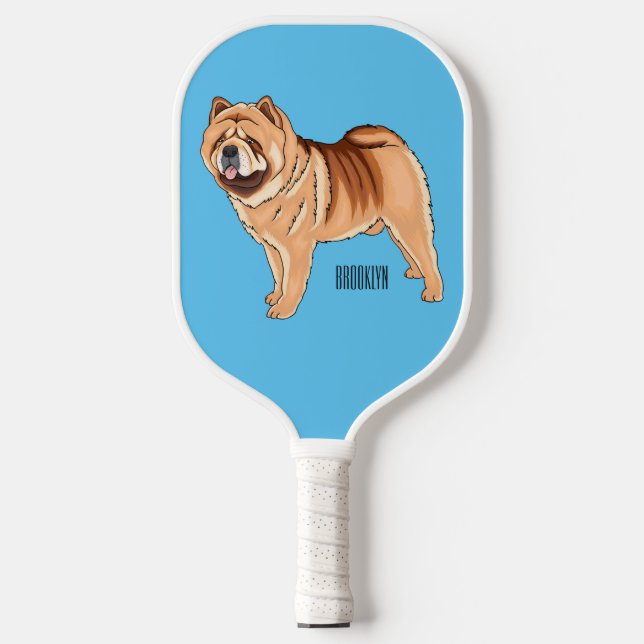 Chow Chow dog cartoon illustration  Pickleball Paddle (Front)