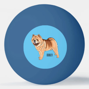 Chow Chow dog cartoon illustration Ping Pong Ball