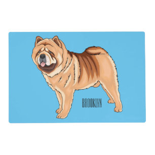 Chow Chow dog cartoon illustration Placemat