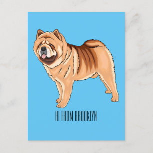 Chow Chow dog cartoon illustration Postcard