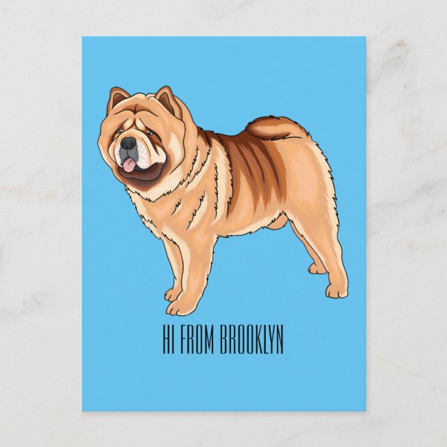 Chow Chow dog cartoon illustration  Postcard (Front)
