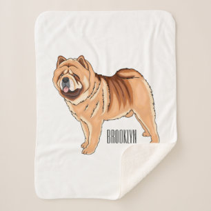 Chow Chow dog cartoon illustration Sherpa Blanket
