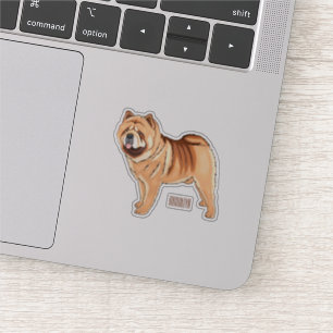 Chow Chow dog cartoon illustration Sticker