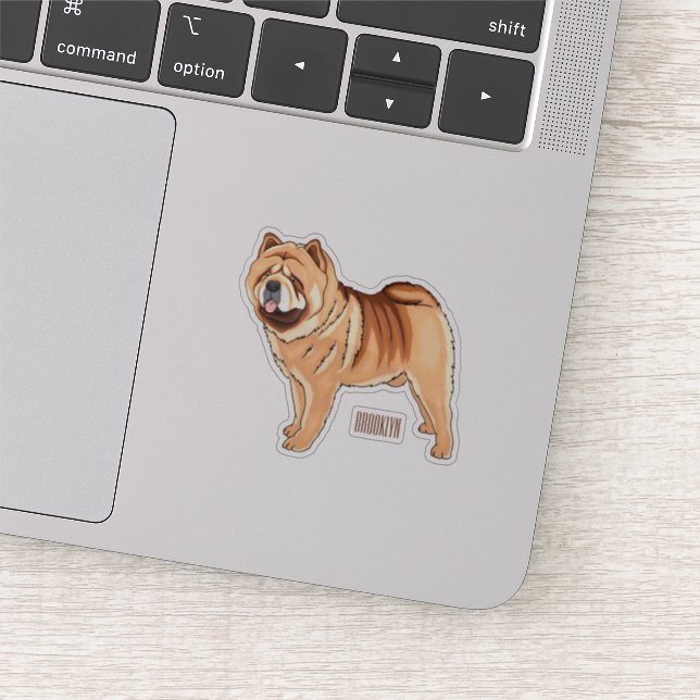Chow Chow dog cartoon illustration Sticker (Detail)