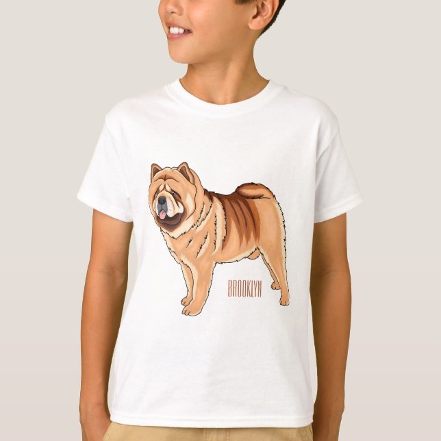 Chow Chow dog cartoon illustration T-Shirt (Front)