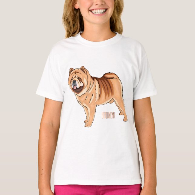 Chow Chow dog cartoon illustration T-Shirt (Front)