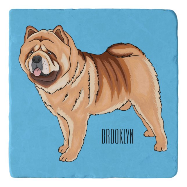 Chow Chow dog cartoon illustration Trivet (Front)