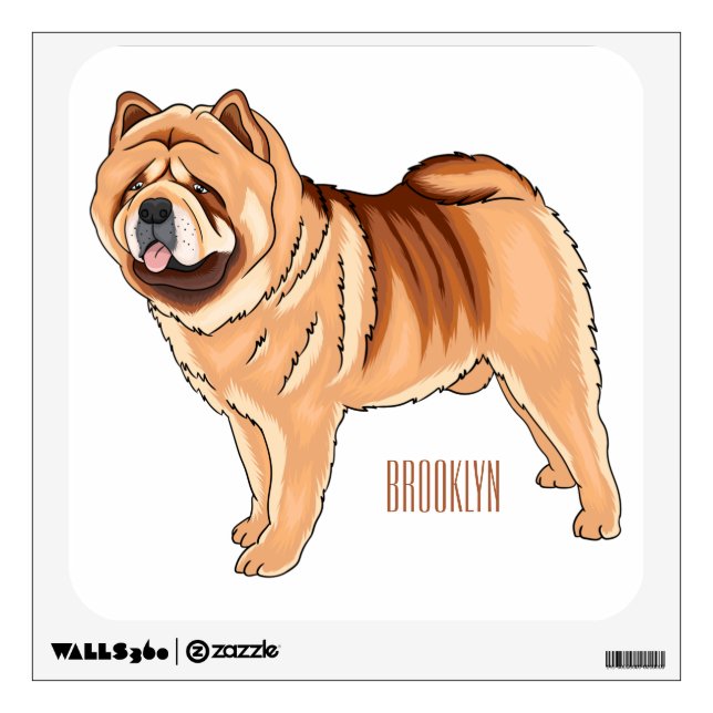 Chow Chow dog cartoon illustration  Wall Decal (Front)