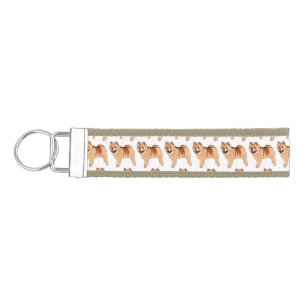 Chow Chow dog cartoon illustration  Wrist Keychain
