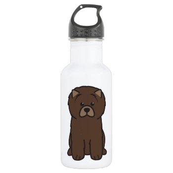 Chow Chow Dog Cartoon Stainless Steel Water Bottle by DogBreedCartoon at Zazzle