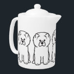 Chow Chow Dog Cartoon Teapot<br><div class="desc">Chow Chow. Design by DogBreedCartoon</div>