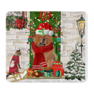 Chow Chow Dog Christmas Cutting Board