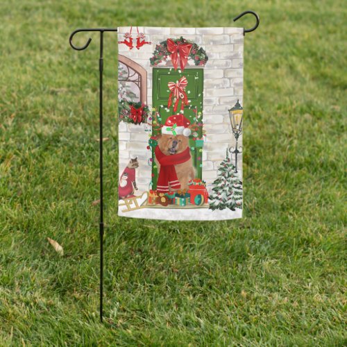 Chow Chow Dog Christmas   Garden Flag