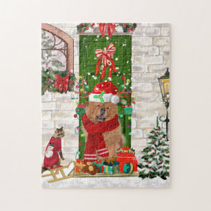 Chow Chow Dog Christmas Jigsaw Puzzle