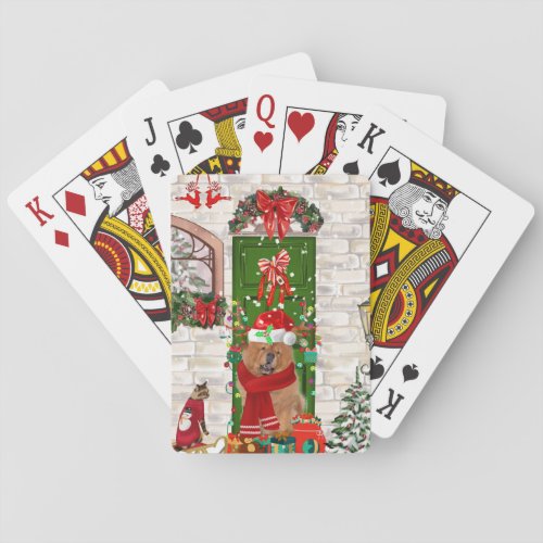 Chow Chow Dog Christmas   Playing Cards