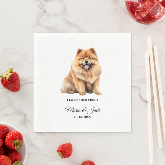 Chow Chow Dog I Loved Her First Wedding Napkins (Insitu)
