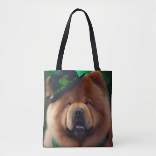 Chow Chow Dog in St Patricks Day Dress Tote Bag
