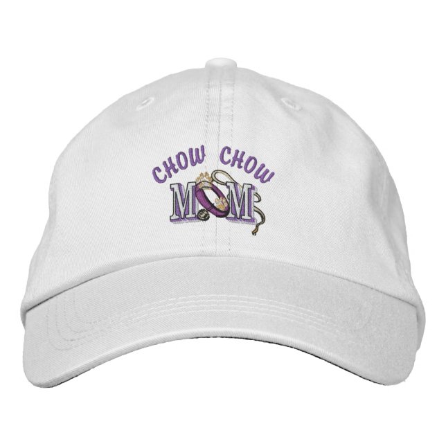 Chow Chow Dog Mom Embroidered Baseball Cap (Front)