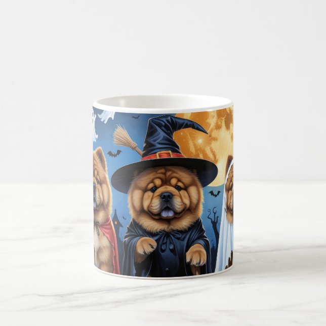Chow Chow Dog Pumpkin Halloween Funny  Coffee Mug (Center)