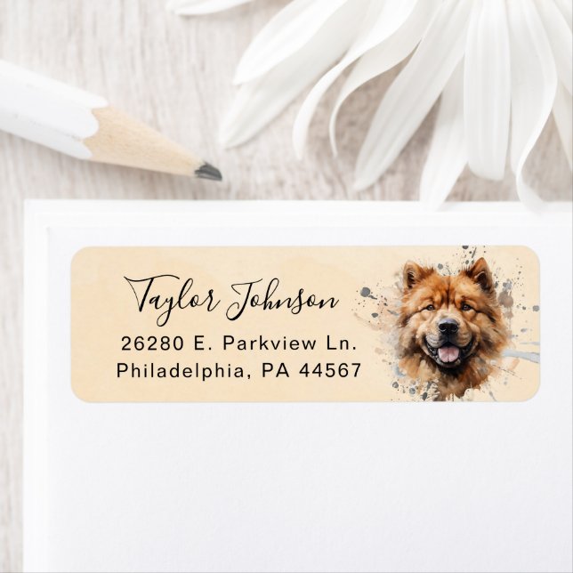 Chow Chow Dog Return Address Label (Insitu)